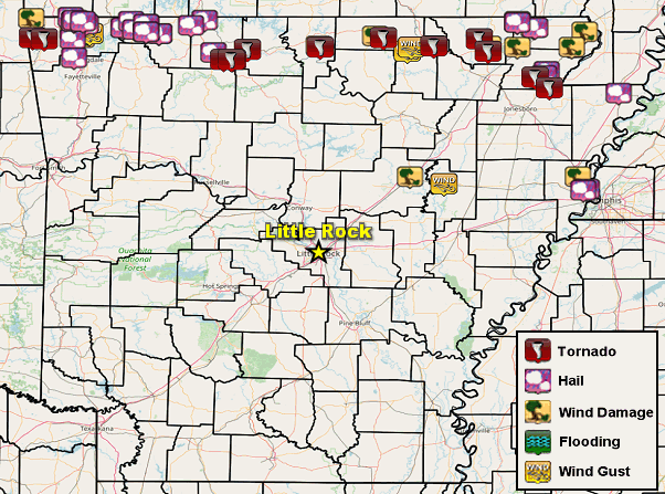 Severe weather reports in the twenty four hour period ending at 700 am CDT on 05/27/2024.