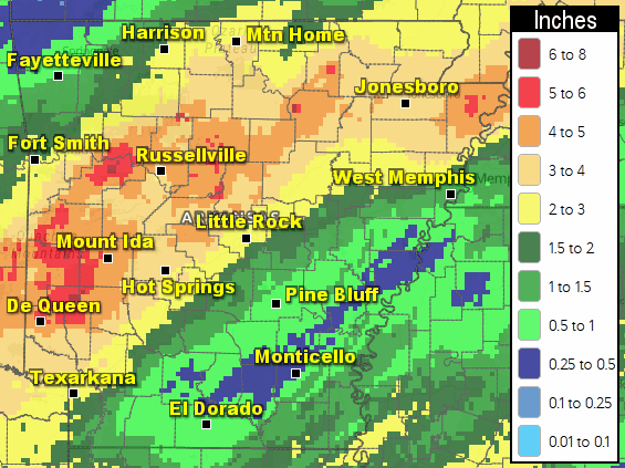 Forty eight hour rainfall through 600 am CST on 01/31/2025.