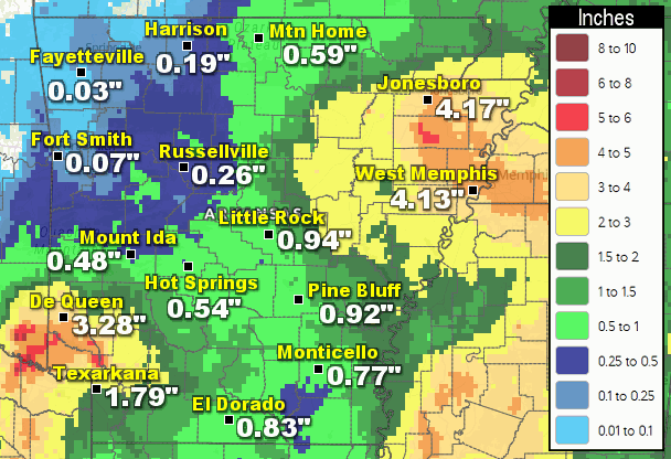 Forty eight hour rainfall through 700 am CDT on 09/13/2024.