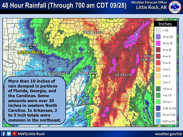 Forty eight hour rainfall through 700 am CDT on 09/28/2024.