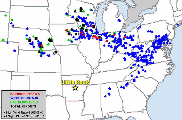 There were numerous reports of severe weather from the central Plains and western Great Lakes to the mid-Atlantic states and the northeast on July 28-29, 2023.