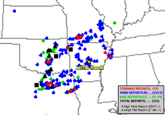 Severe weather reports in the twenty four hour period ending at 700 am CDT on 10/21/2019.