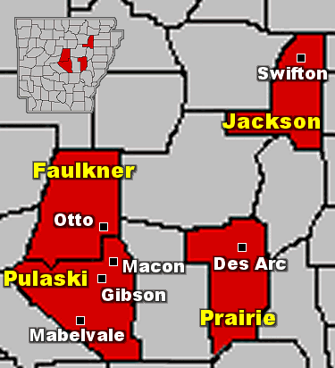 At least four weak tornadoes (rated EF0/EF1) were confirmed near Mabelvale, Gibson, and northeast of Macon (all in Pulaski County), and also close to Swifton (Jackson County) on 05/02/2019.