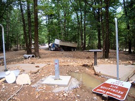 Parts of the campground were unrecognizable after the water went through, with buildings and signs toppled.
