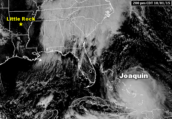 Hurricane Joaquin battered the Bahamas at 200 pm CDT on 10/01/2015.