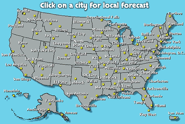 Click on a city for local forecast