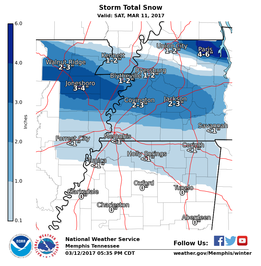 Snowfall map