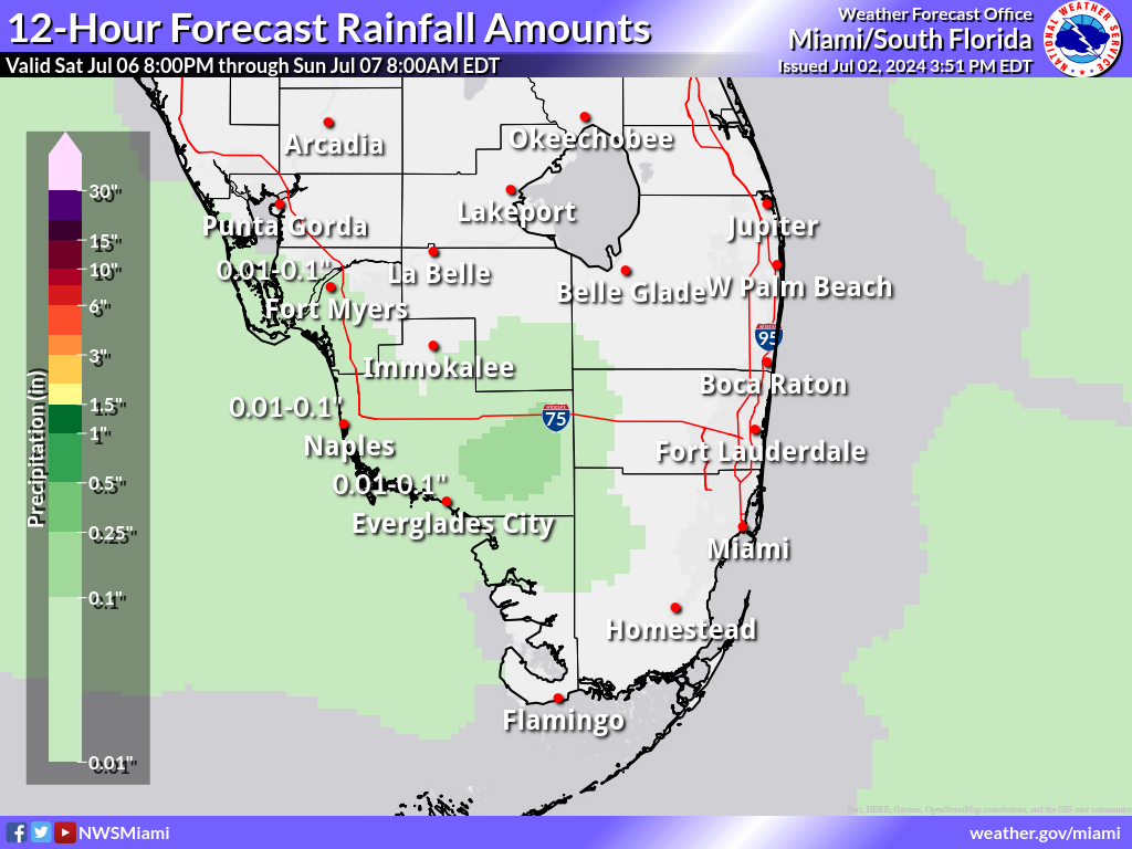 Expected Rainfall for Night 5