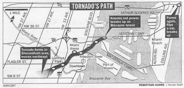 Miami Tornado Path