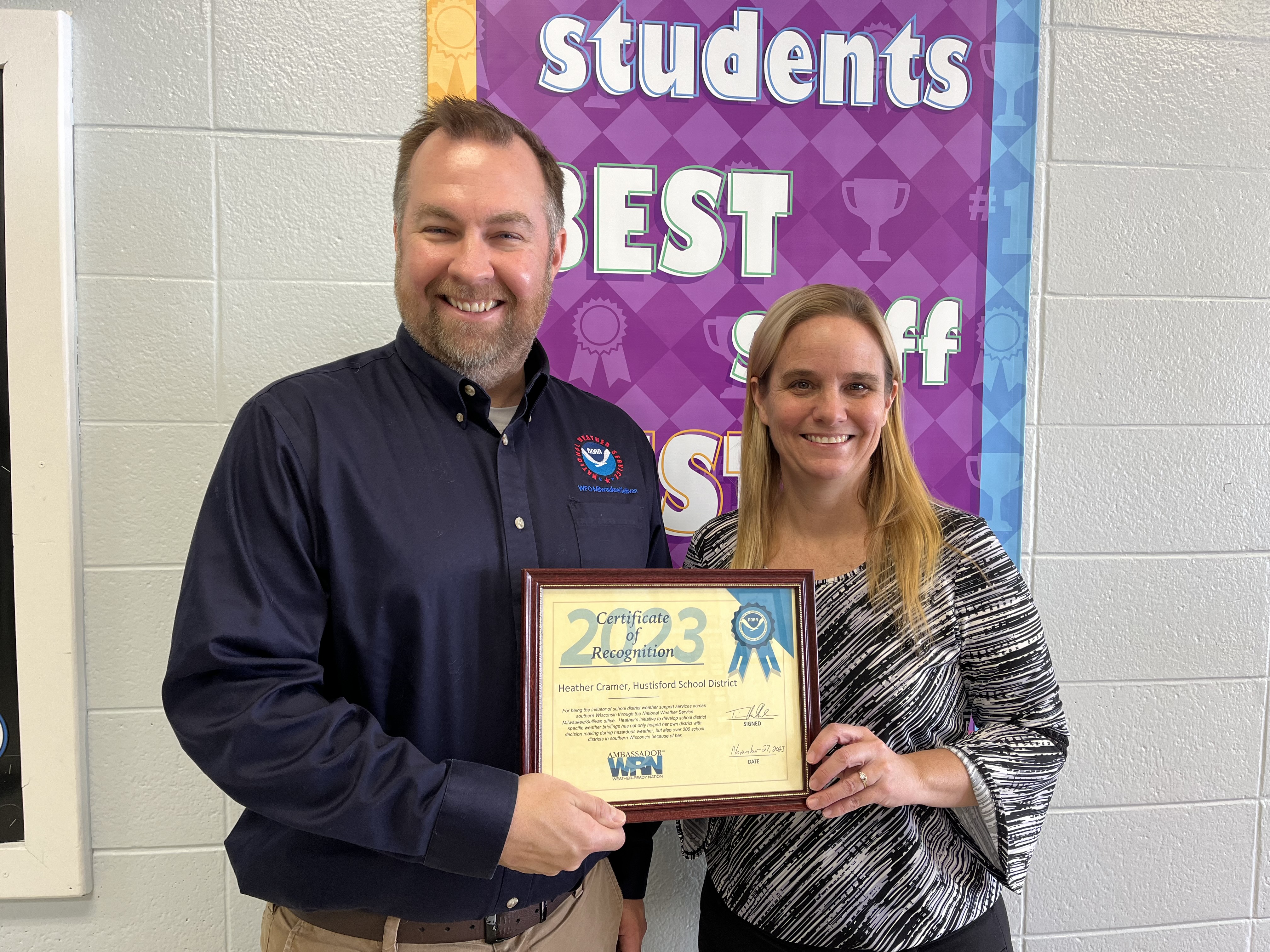 Heather Cramer, Hustisford School District Administrator-NWS Milwaukee's 2023 Ambassador of Excellence
