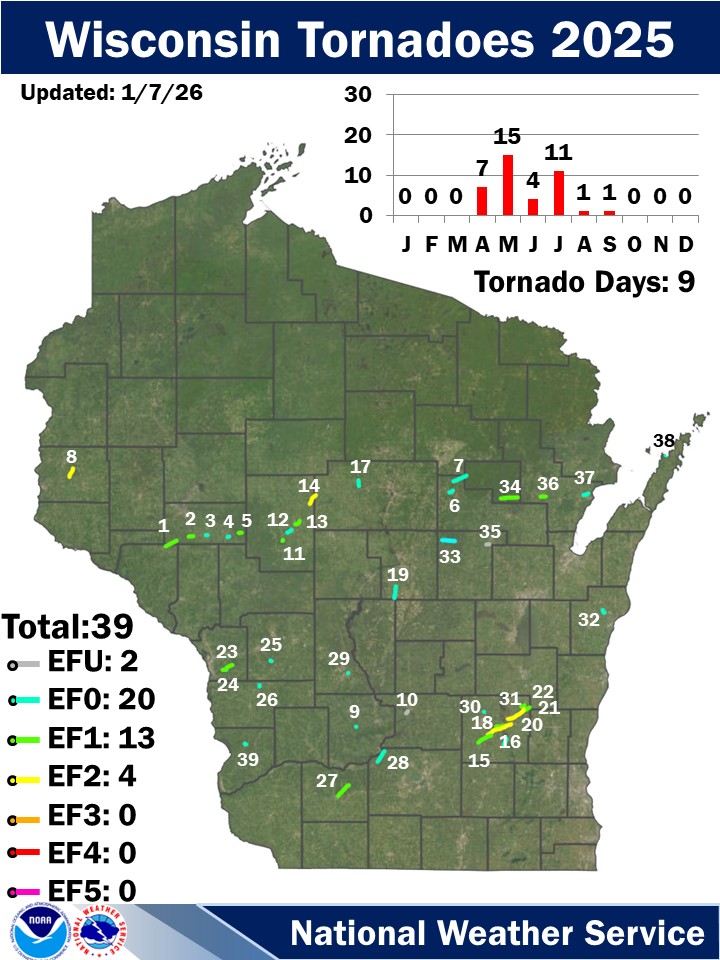 Wisconsin Tornadoes 2025: Updated 5/22/25