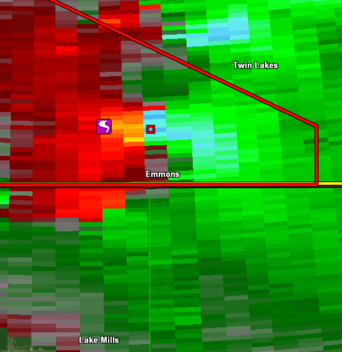 Radar Velocity at 756 PM near peak of Tornado