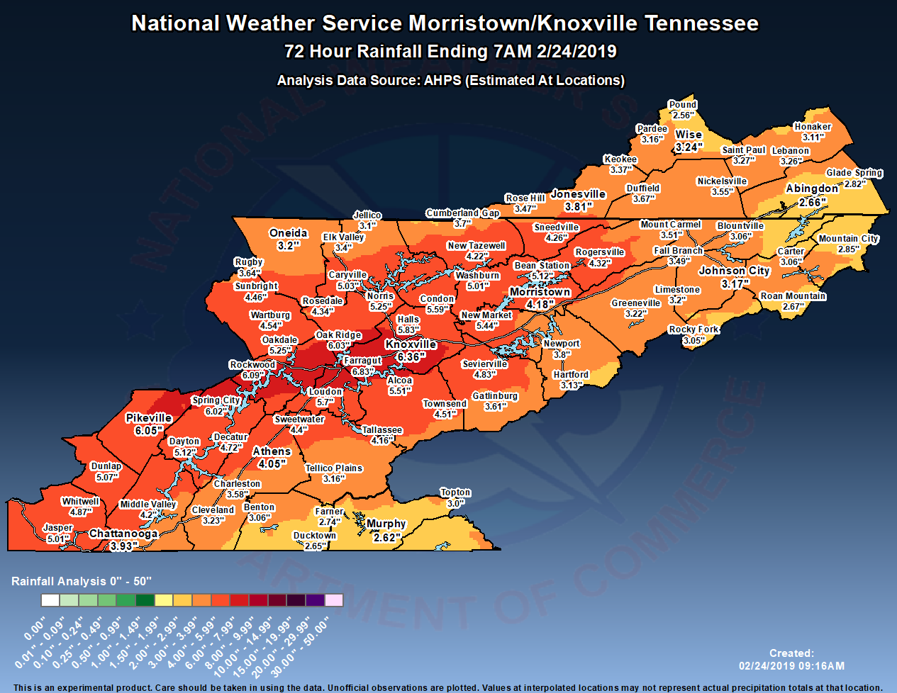 Tennessee Flooding Area Map