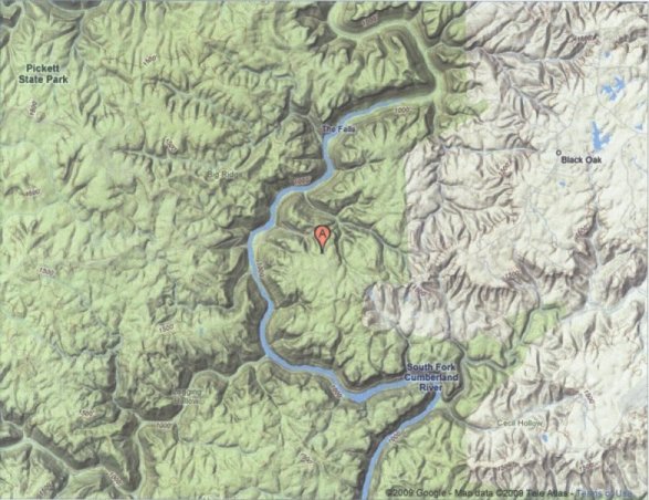 Topographical map of the Big South Fork RAWS site