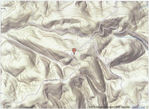 Topographical map of the Chuck Swan RAWS site