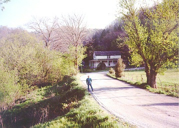 View of house in background from near the gage