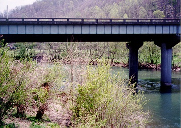 Another view downstream, under the highway
