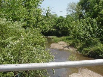 View of Spring Creek in East Ridge, TN in normal flow