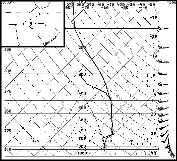 RUC40 model sounding along the eastern foothills of the southern Appalachian Mountains at 12 UTC 17 October 2006
