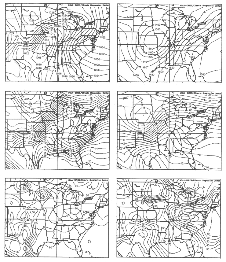 Synoptic maps for the 26 January 1996 event at 1200 UTC.