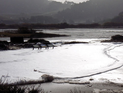 carmel river paking lot flooded