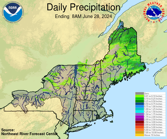 Daily Precipitation Graphic for the most recently past Friday