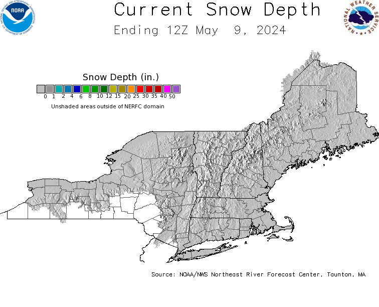 Daily Snowfall Graphic for the most recently past Thursday