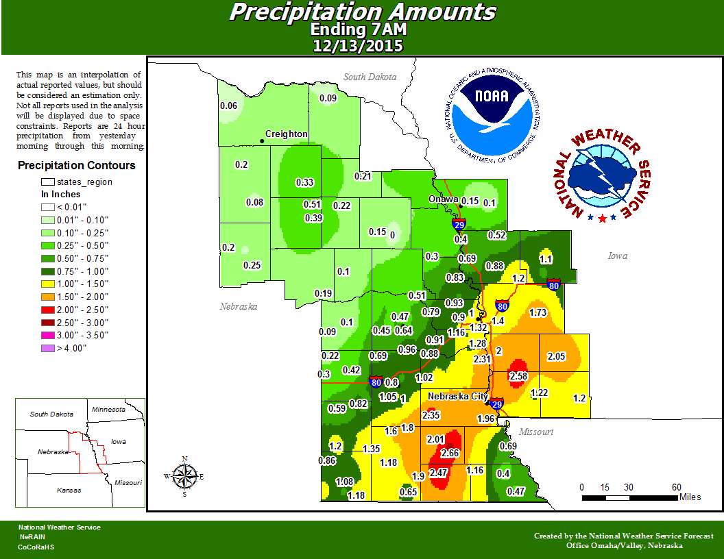 24 Hour Precipitation Ending 7 am 12/13/15