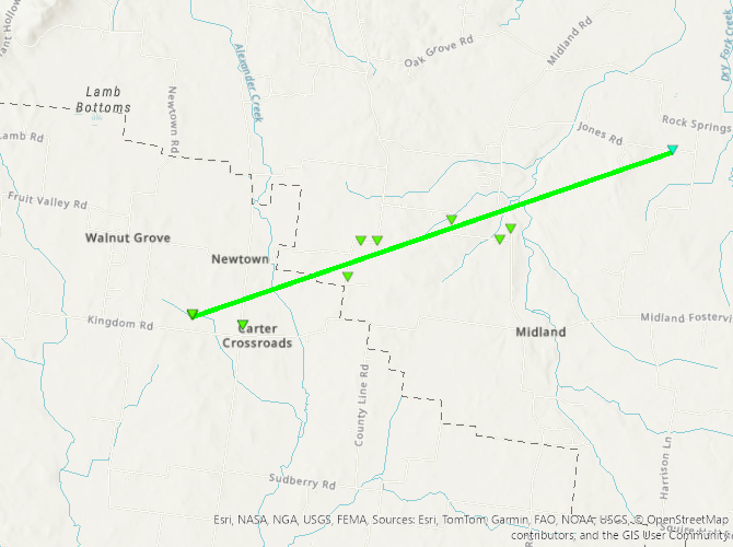 Bellwood Tornado Path Map