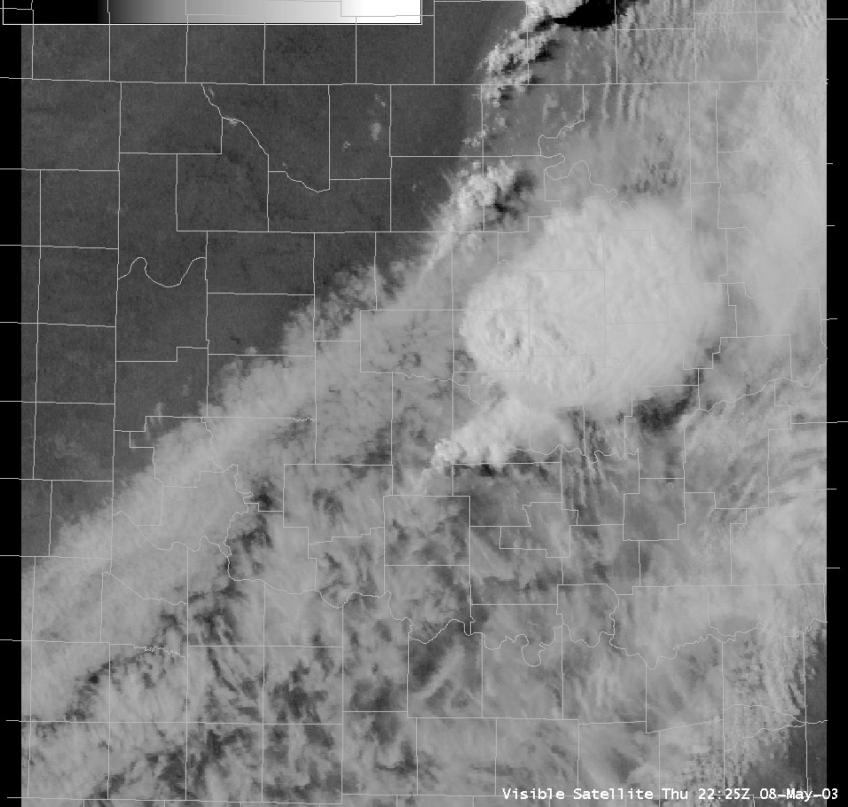 Visible Satellite Image for Oklahoma at 5:25 PM CDT 5/08/2003