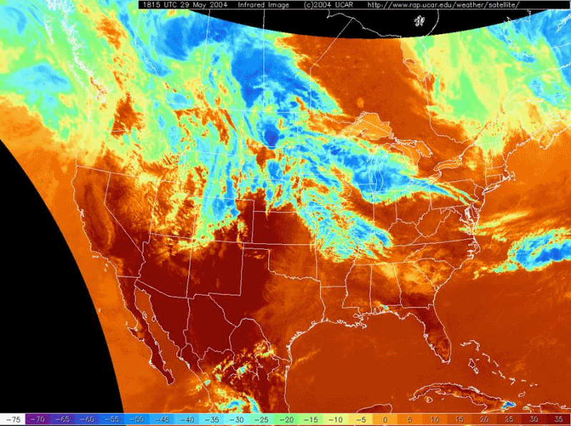 Infrared (IR) Satellite Image Loop for May 29-30, 2004