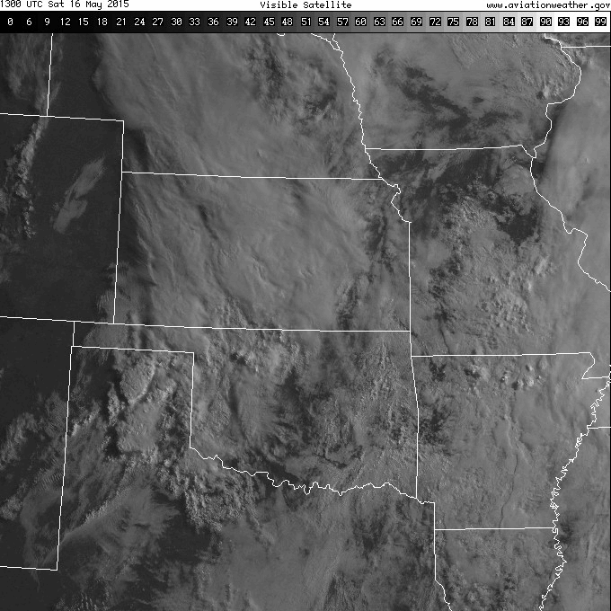 Loop of Visible Satellite Images from 8:00 AM through 8:25 PM CDT on May 16, 2015