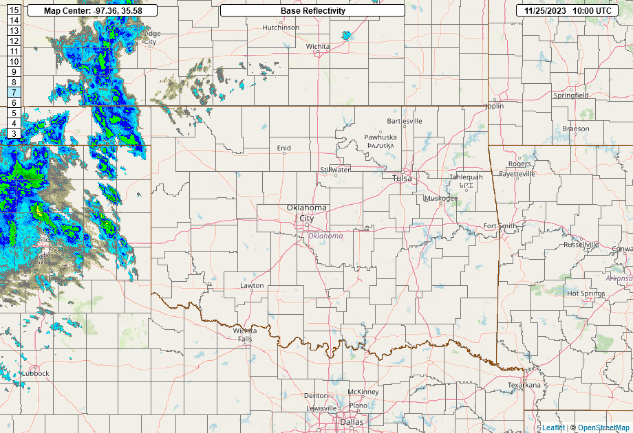 Radar Loop from 4:00 AM CST on 11/25/2023 to 2:00 AM CST on 11/26/2023