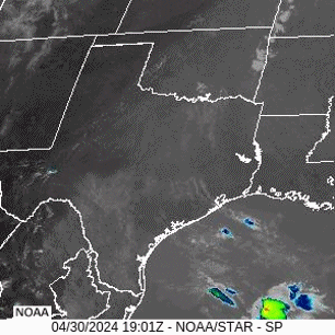 Regional Cloud Top Infrared Satellite Loop from 1:56 am CDT to 8:56 am CDT on April 30, 2024