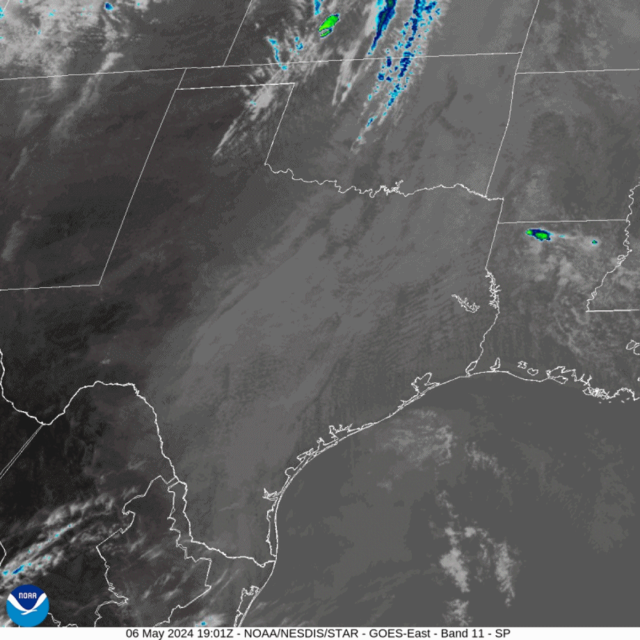 Regional Cloud Top Infrared Satellite Loop from 2:01 pm CDT on May 6, 2024 to 2:01 am CDT on May 7, 2024