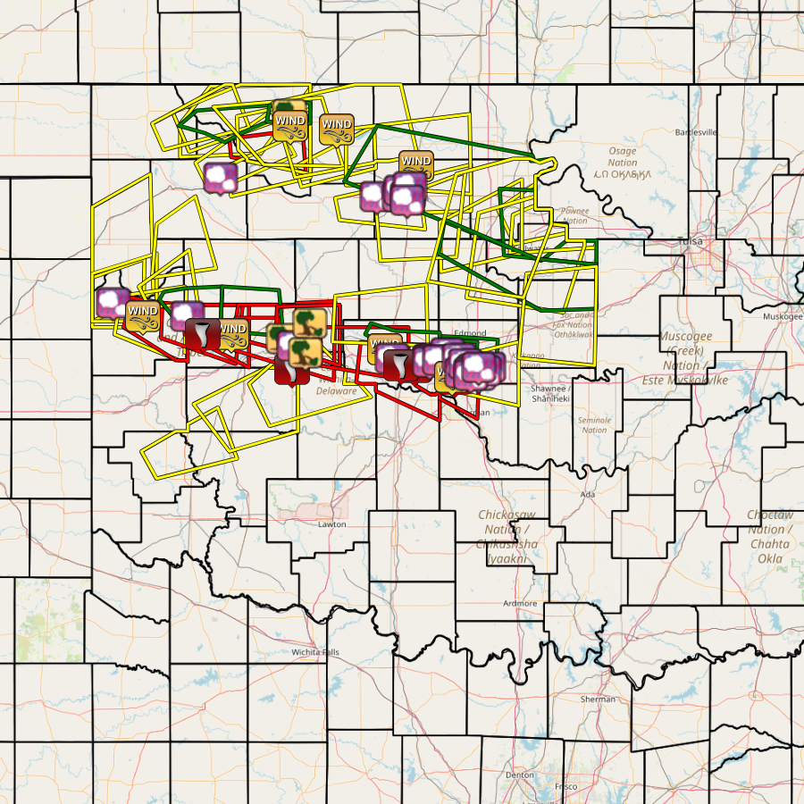 Local Storm Report Map for the May 19, 2024 Severe Weather Event in the NWS Norman Forecast Area