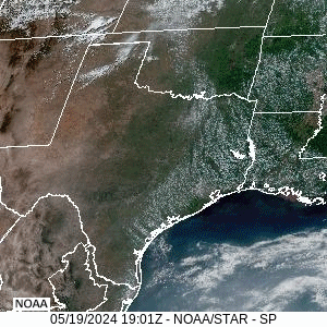Regional GeoColor Satellite Loop from 2:01 pm CDT to 8:01 pm CDT on May 19, 2024
