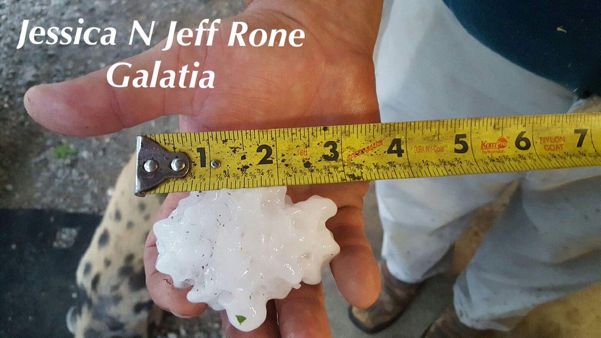 Photo of baseball size hail near Galatia, IL