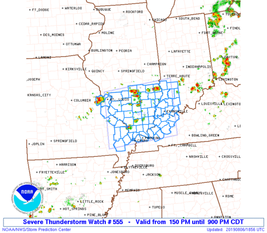 Severe Thunderstorm watch graphic
