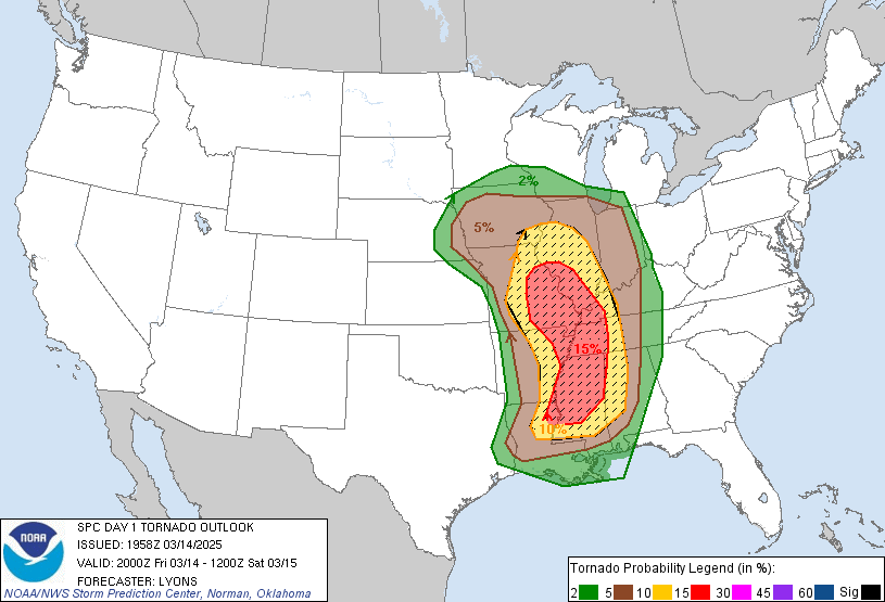 SPC Day 1 Tornado Outlook