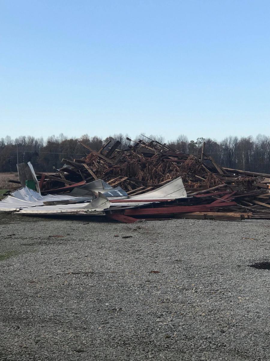 Photo of barn destroyed in Bremen, KY