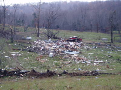 Photo of destroyed residence in Ripley County