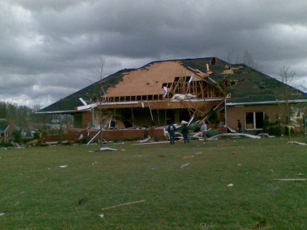 Destroyed house near Central City, KY