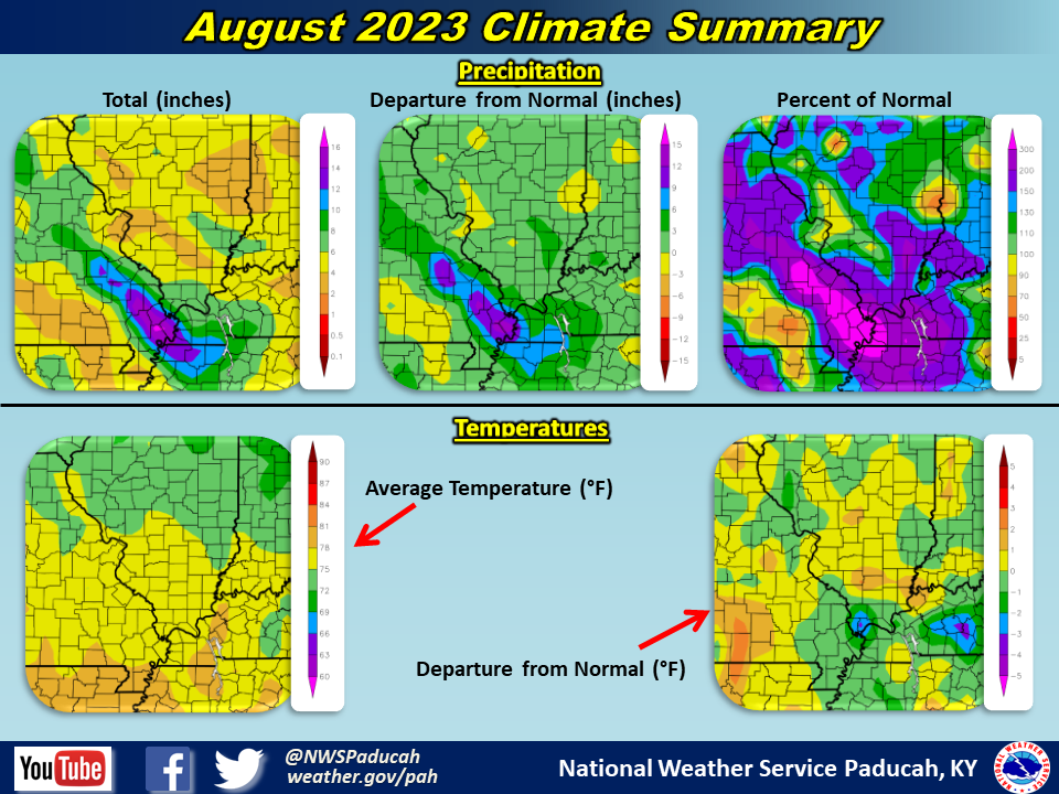 Map of monthly precipitation totals