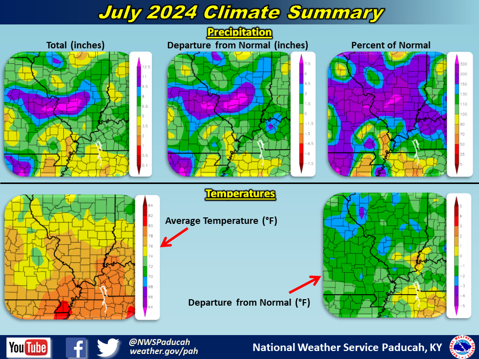 Map of monthly precipitation totals