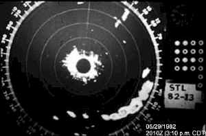 St. Louis radar image from 05/29/1982 at 3:10 p.m. CDT