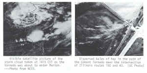 Visible satellite imagery of the Marion tornado and damage from the Conant tornado.  Images taken from the May 1982 Storm Data report.