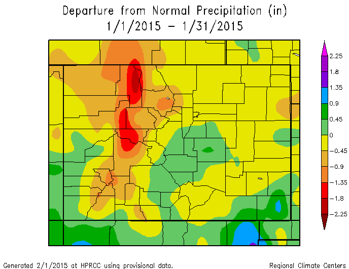 NWS Pueblo CO Climate January 2015 Review and February 2015 Preview