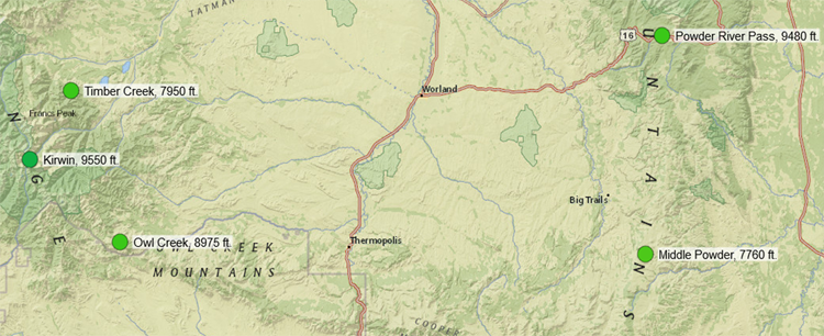 Hot Springs SnoTel Sites