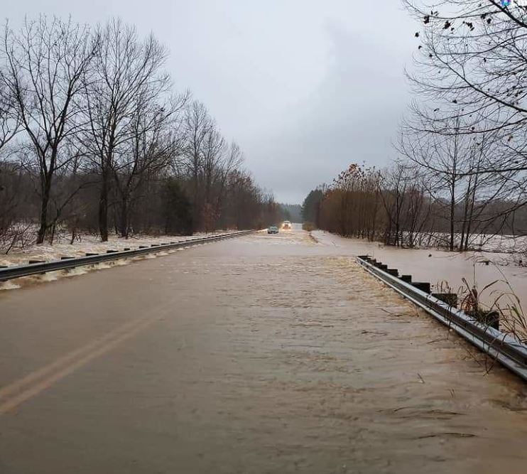 Flooding along Red House Road near Brookneal